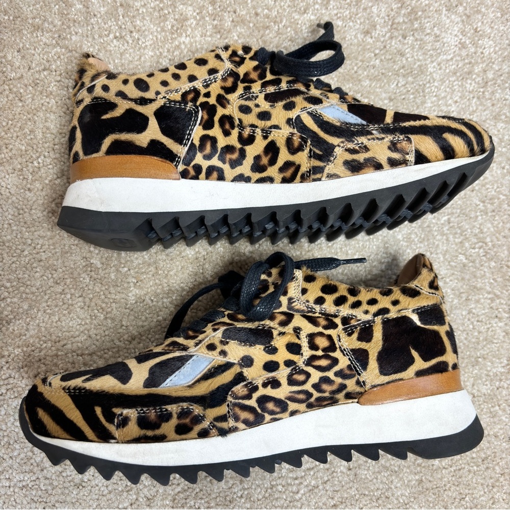Greats x Nick Wooster Pronto Calf Hair Leopard Print Sneakers Size 38.5 - Picture 6 of 13